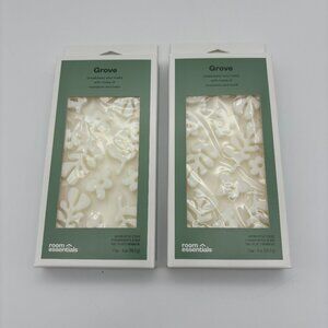 Room Essentials 4oz GROVE Wax Melts Bar w Embossed Pattern, Mandarin Basil (x2)